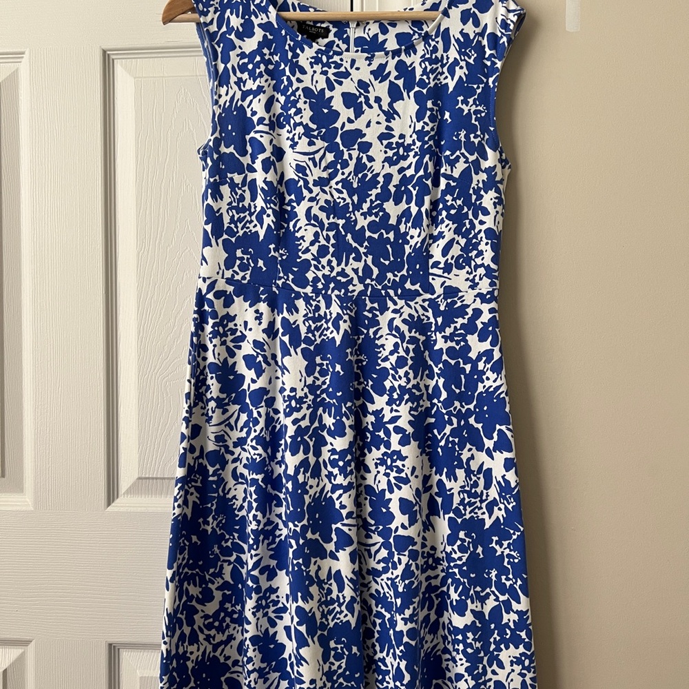 Talbots Blue A-Line Midi Dress for Wedding Guest